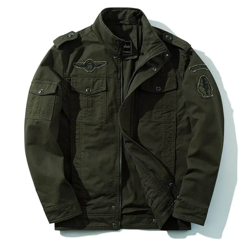 Veste cargo homme à col montant, style militaire, du M au 4XL