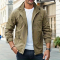 Veste cargo homme légère d'été à poches, marron ou vert, marron