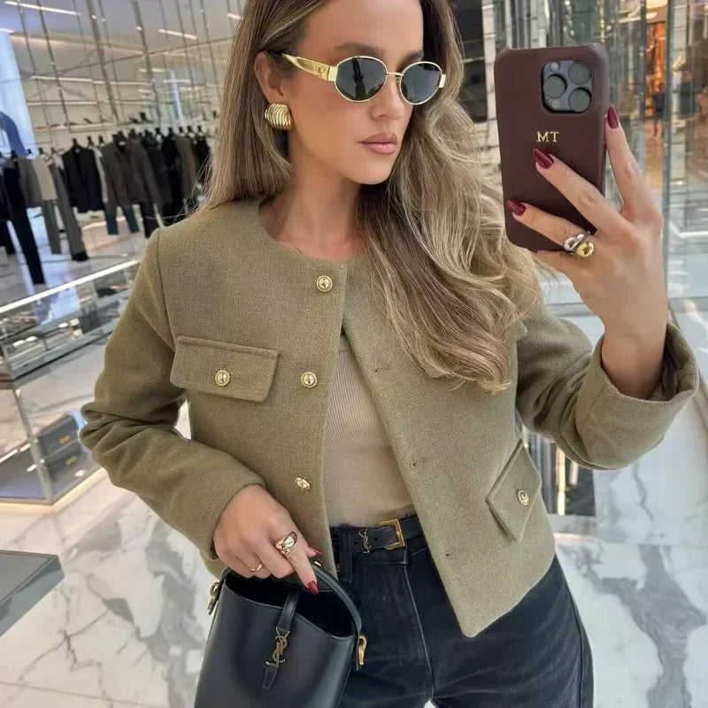 Veste cintrée femme à boutons dorés, du XS au XL