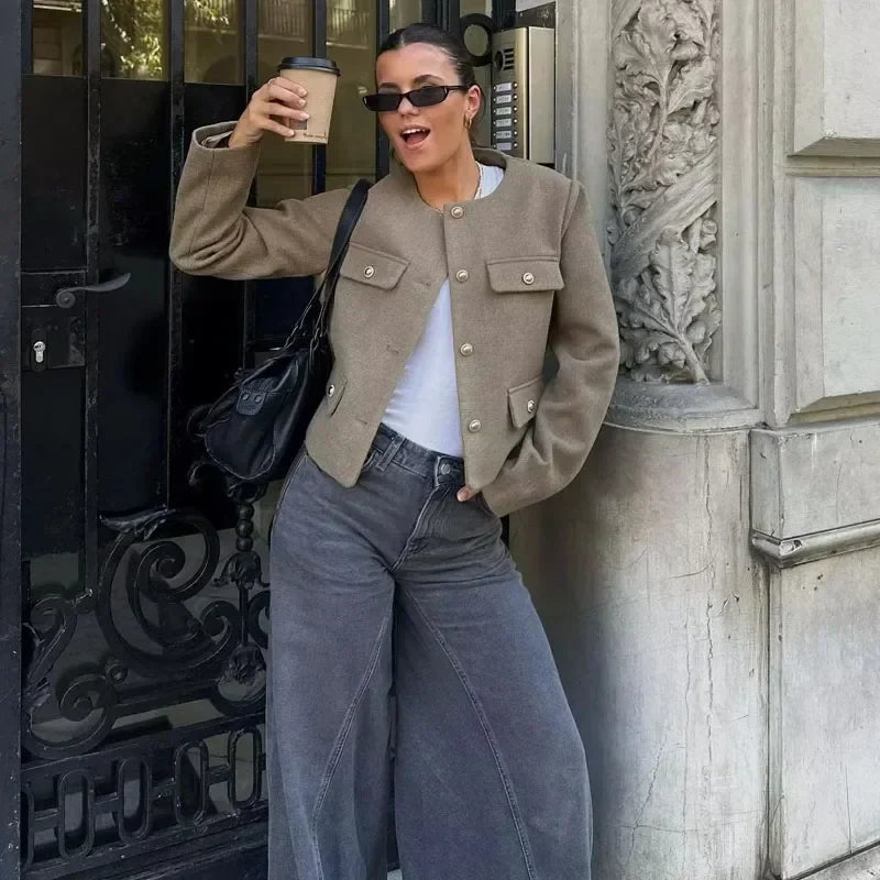 Veste cintrée femme à boutons dorés, du XS au XL