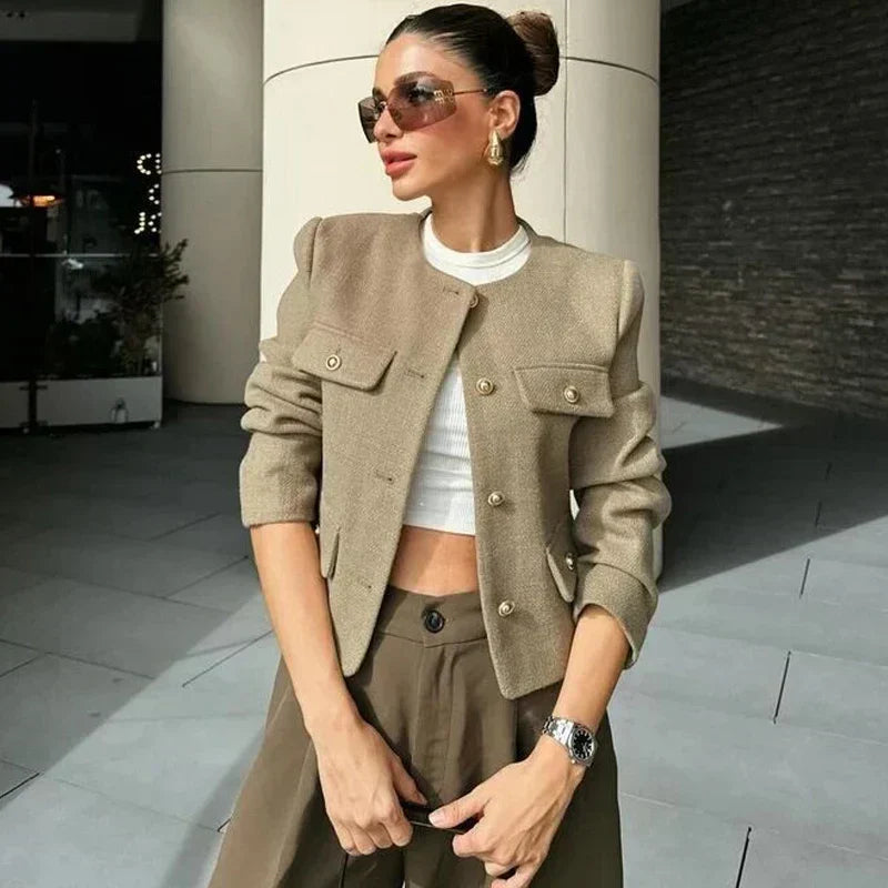 Veste cintrée femme à boutons dorés, du XS au XL