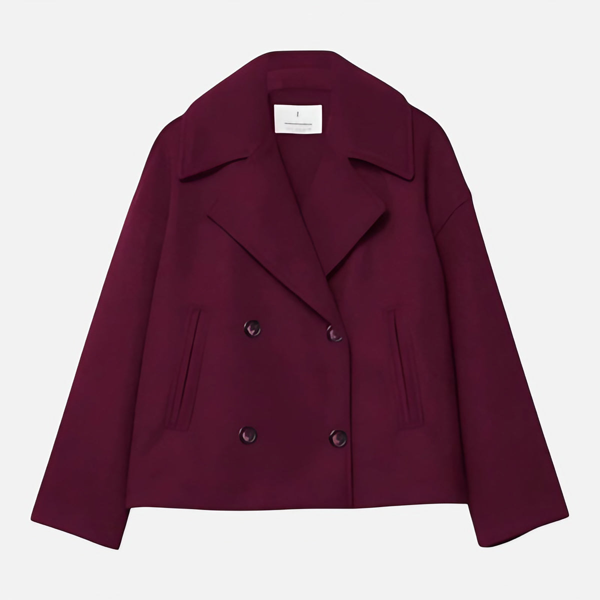 Veste cintrée femme à double boutonnage, revers larges, rouge