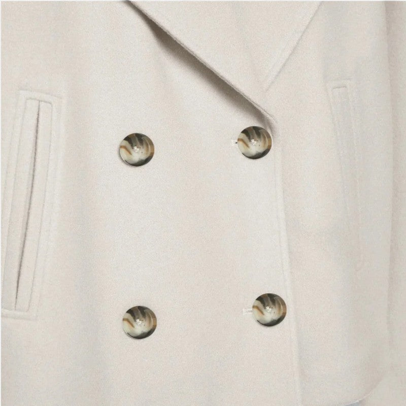 Veste cintrée femme à double boutonnage, revers larges