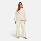 Veste cintrée femme à double boutonnage, revers larges