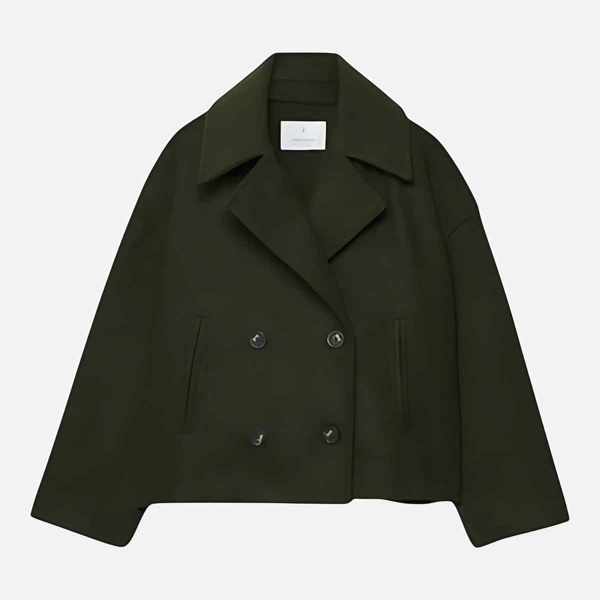 Veste cintrée femme à double boutonnage, revers larges, vert