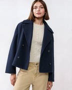 Veste courte croisée femme à revers larges, du XS au 3XL