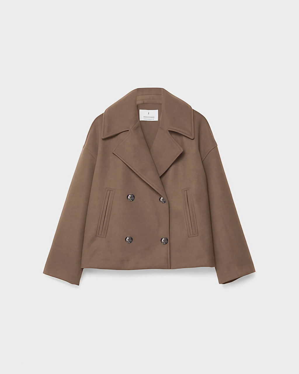 Veste courte croisée femme à revers larges, du XS au 3XL, marron