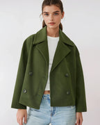 Veste courte croisée femme à revers larges, du XS au 3XL