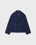 Veste courte croisée femme à revers larges, du XS au 3XL, bleu marine