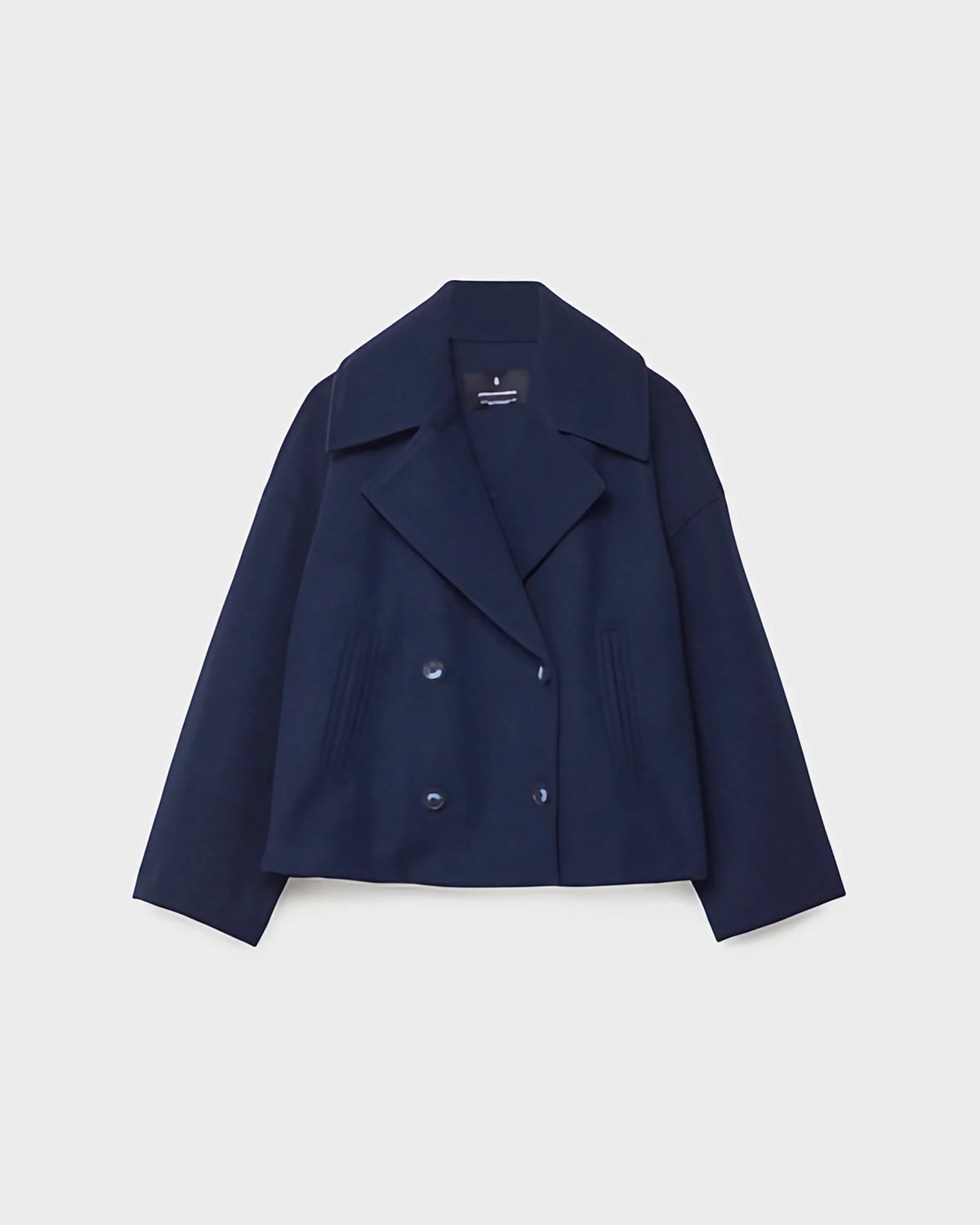Veste courte croisée femme à revers larges, du XS au 3XL, bleu marine