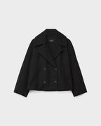 Veste courte croisée femme à revers larges, du XS au 3XL, noir