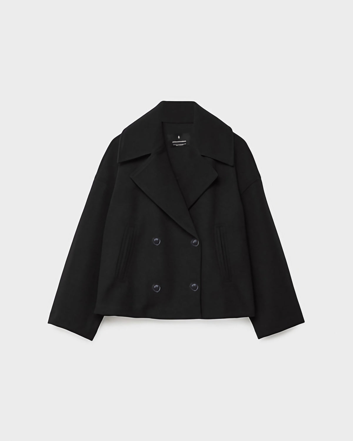 Veste courte croisée femme à revers larges, du XS au 3XL, noir
