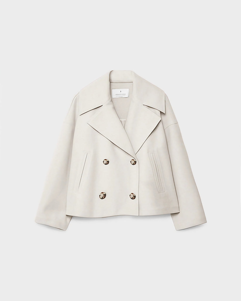 Veste courte croisée femme à revers larges, du XS au 3XL, blanc