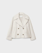 Veste courte croisée femme à revers larges, du XS au 3XL, blanc