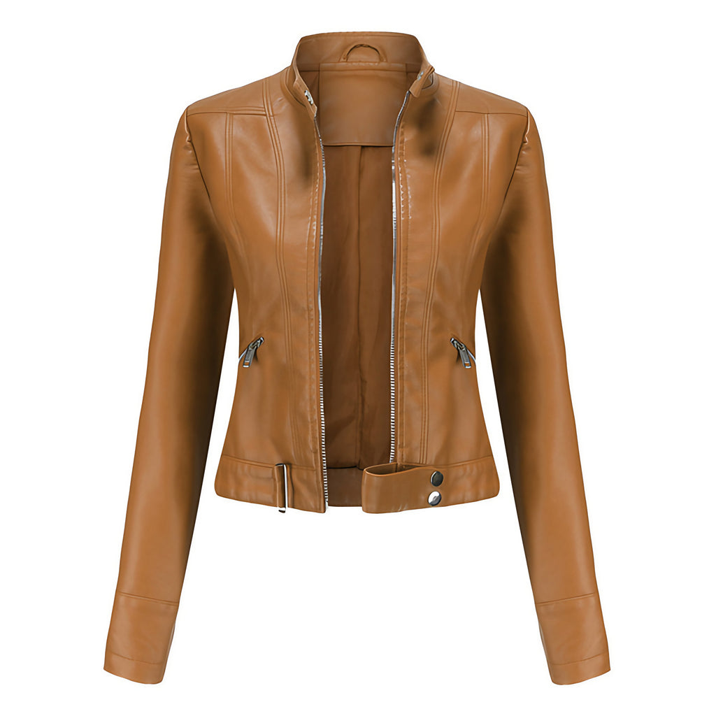 Veste courte femme à poches, six coloris, du S au 3XL, camel