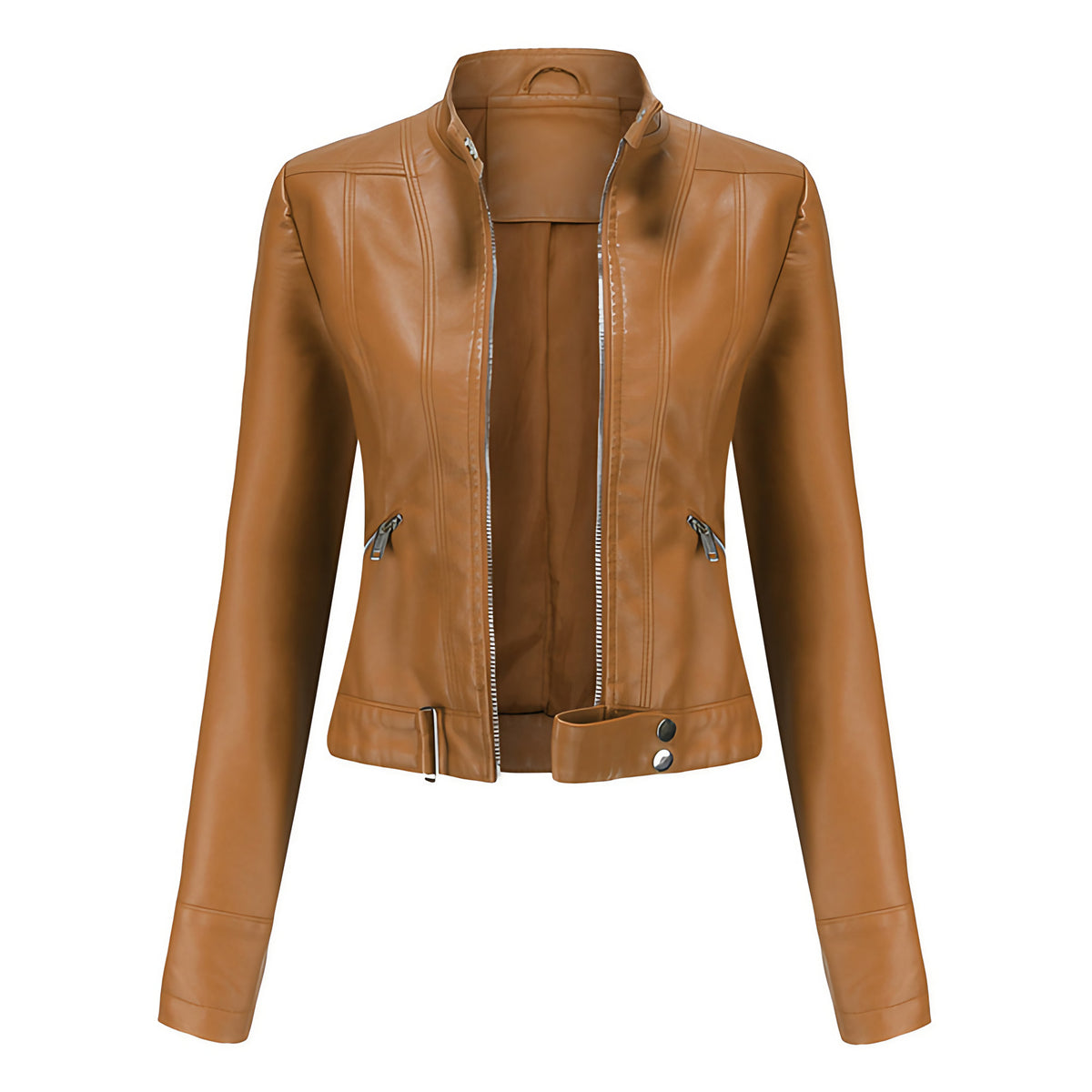 Veste courte femme à poches, six coloris, du S au 3XL, camel