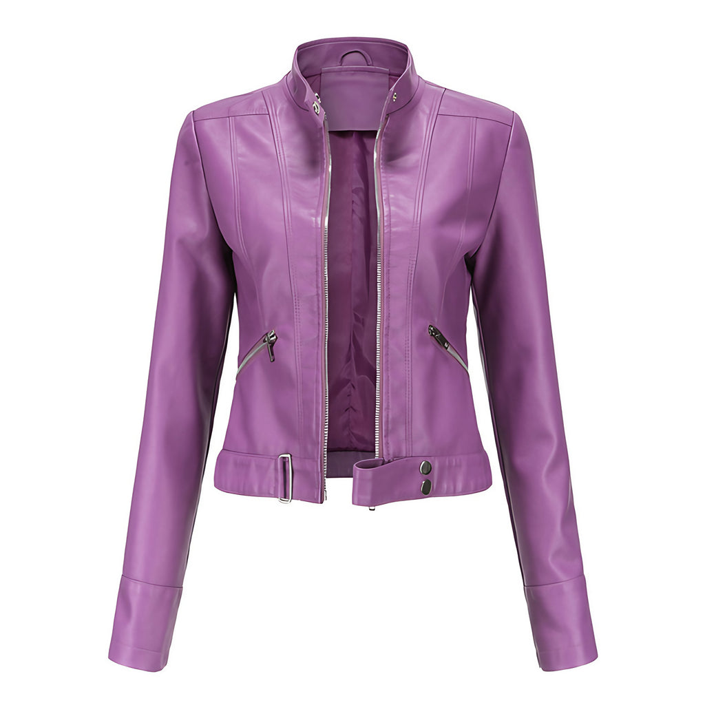 Veste courte femme à poches, six coloris, du S au 3XL, violet