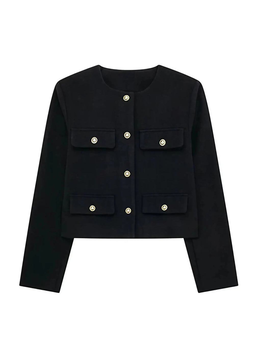 Veste croisée femme boutonnée à manches longues, six coloris, noir