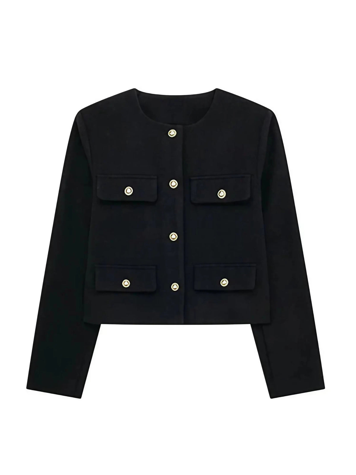 Veste croisée femme boutonnée à manches longues, six coloris, noir