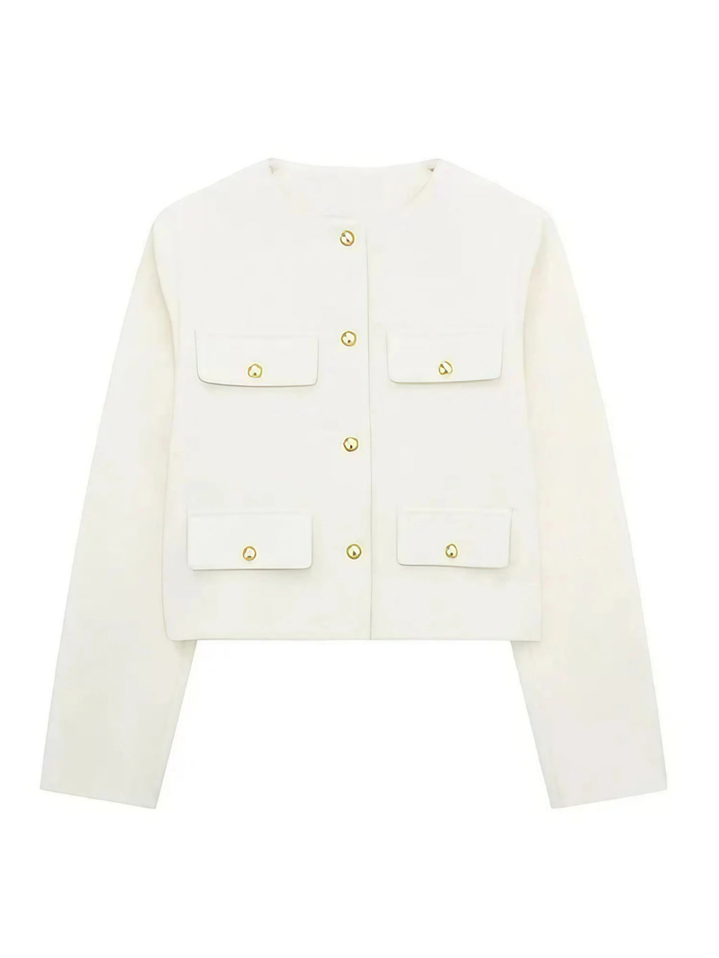 Veste croisée femme boutonnée à manches longues, six coloris, blanc