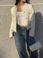 Veste croisée femme boutonnée à manches longues, six coloris
