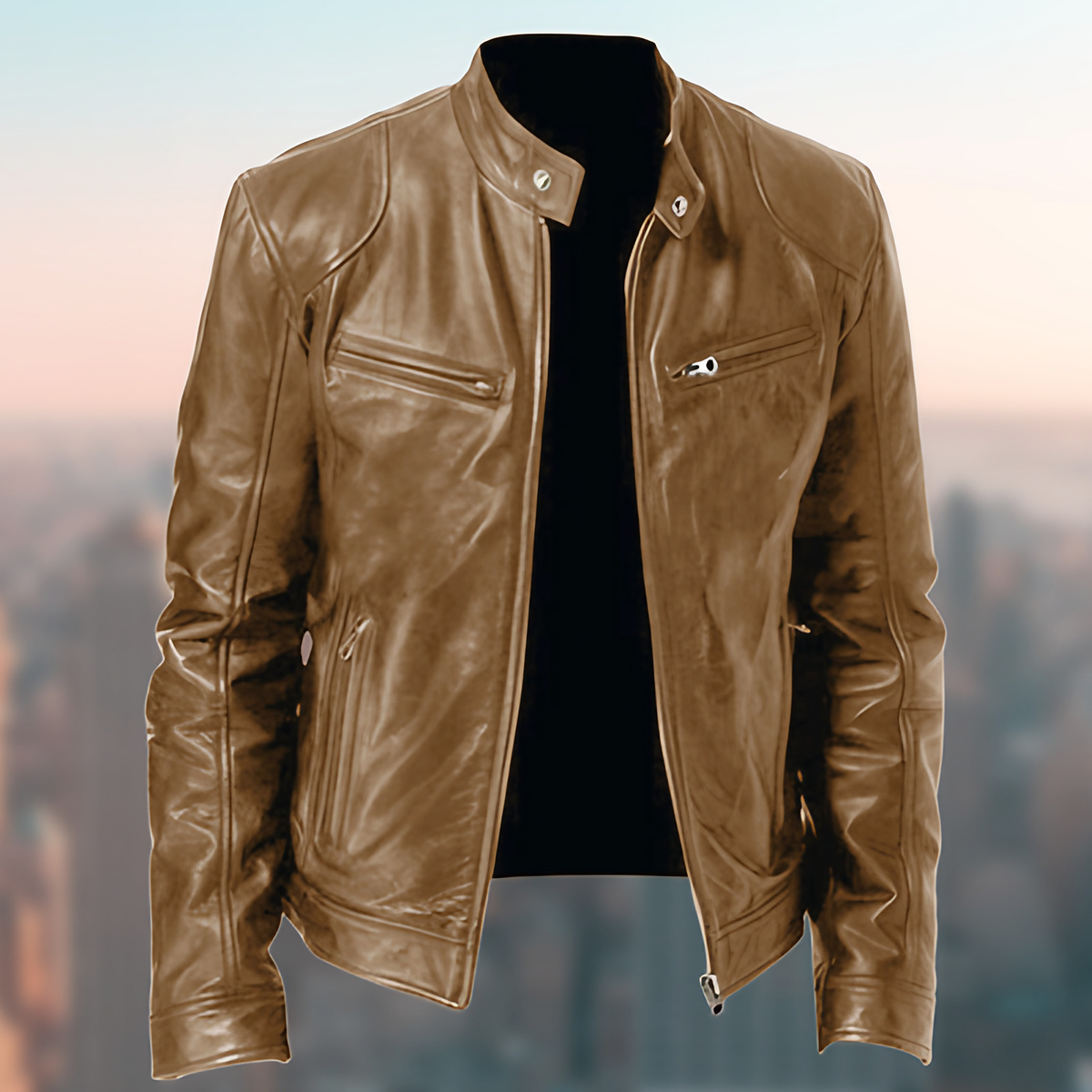 Veste homme coupe ajustée, cinq coloris, du XS au 2XL, marron clair