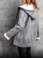 Veste d'hiver femme à capuche et fermeture éclair, coupe décontractée