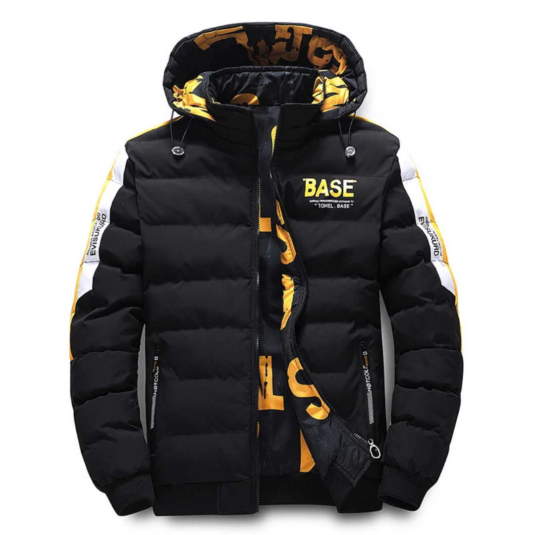 Veste d'hiver homme chaude à poches, du M au 5XL, noir