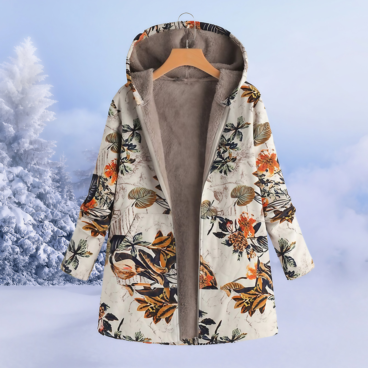 Veste d'hiver femme à capuche, neuf coloris, du XS au 3XL, beige