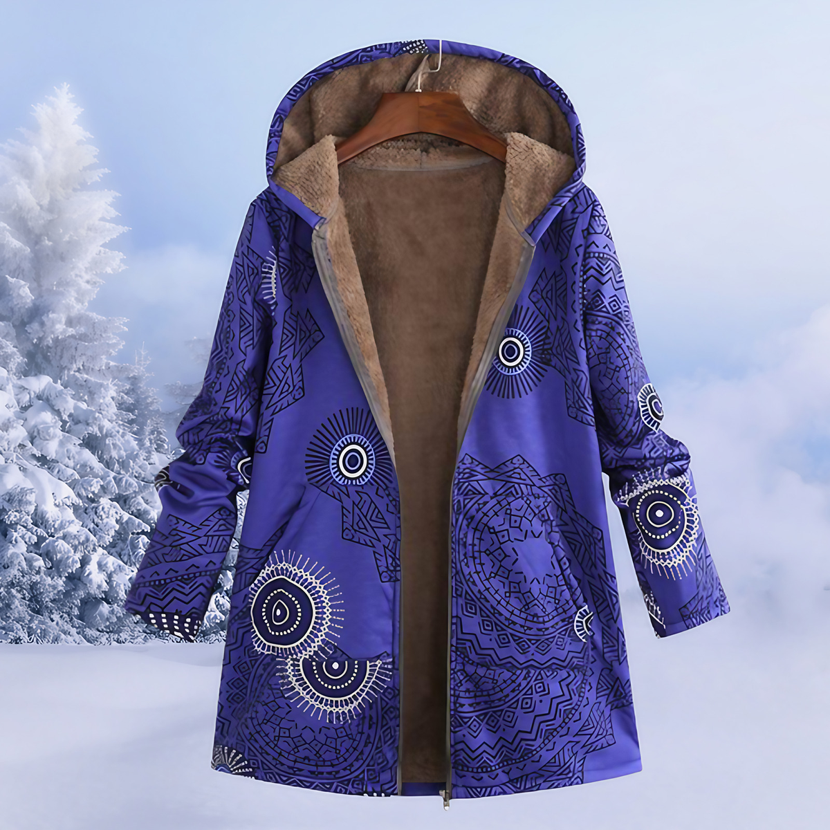 Veste d'hiver femme à capuche, neuf coloris, du XS au 3XL, bleu