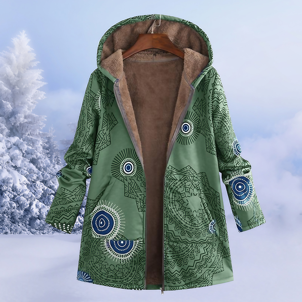 Veste d'hiver femme à capuche, neuf coloris, du XS au 3XL, vert