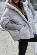 Veste d'hiver femme chaude à motif multicolore, du XS au 3XL, gris
