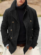 Veste d'hiver homme coupe ajustée, noir ou bleu, du S au 3XL, noir