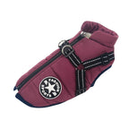 Manteau d'hiver imperméable pour chien, bandes réfléchissantes, pourpre