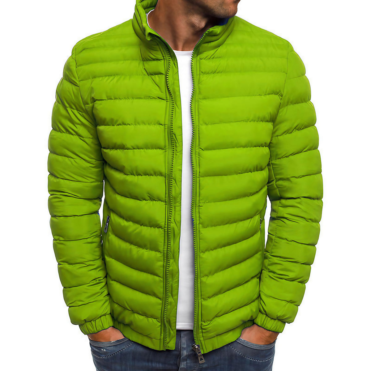 Veste matelassée homme pour l'hiver, six coloris, du S au 3XL, vert