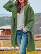 Veste d'hiver femme coupe près du corps, poches, cinq coloris, vert