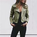Veste motard femme à zips asymétriques, six coloris, vert