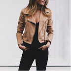 Veste motard femme à zips asymétriques, six coloris, kaki