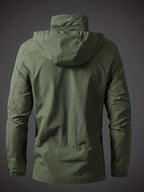 Veste de pluie homme à capuche réglable et poches zippées