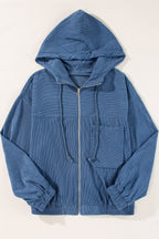 Veste en velours côtelé femme à capuche, du XS au 3XL
