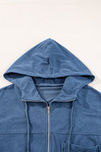 Veste en velours côtelé femme à capuche, du XS au 3XL