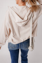 Veste en velours côtelé femme à capuche, du XS au 3XL