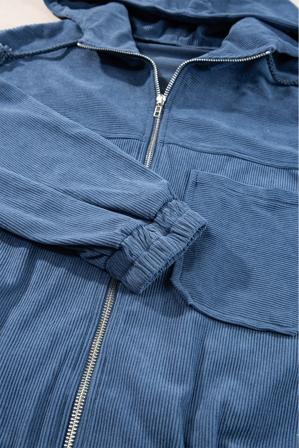Veste en velours côtelé femme à capuche, du XS au 3XL