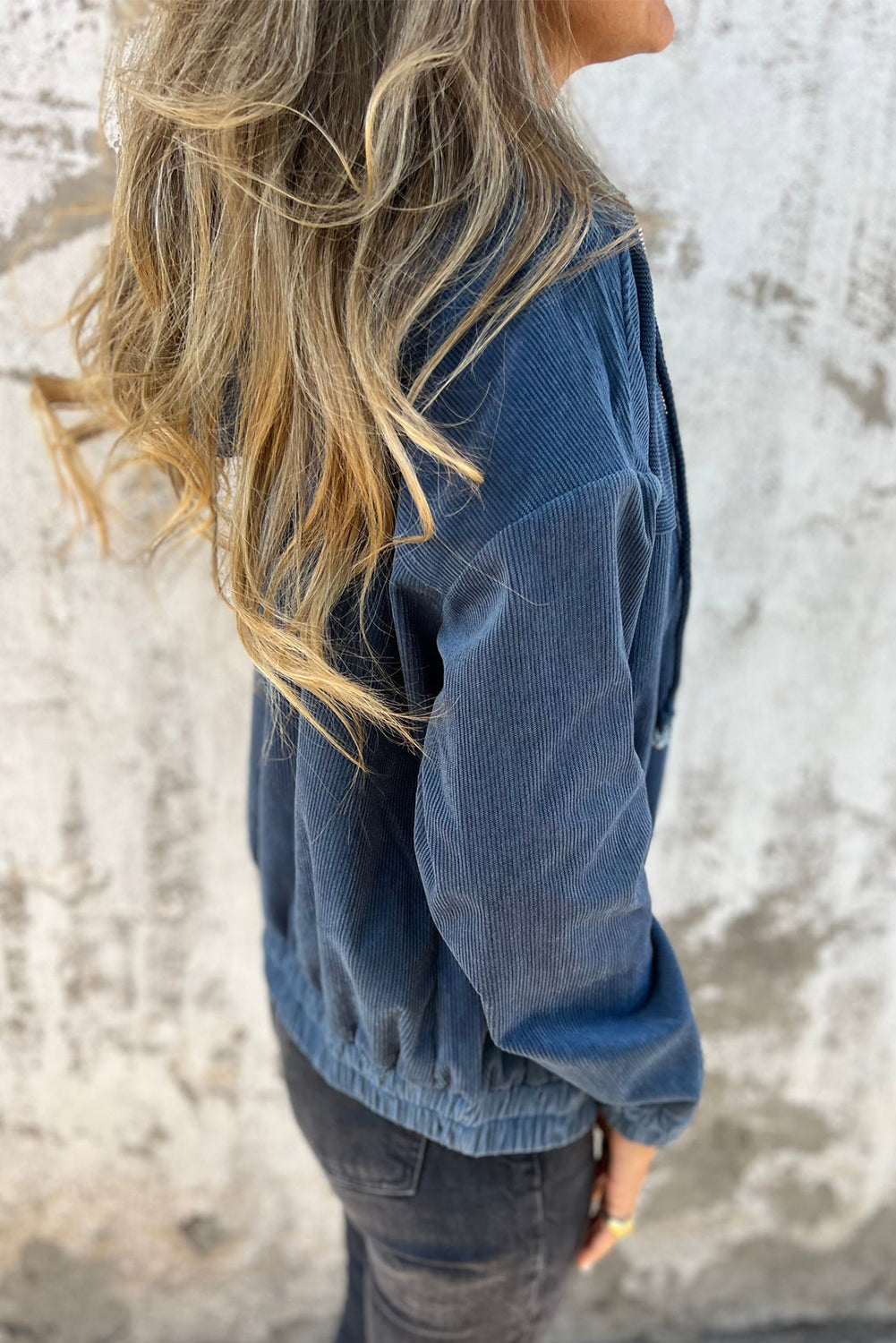 Veste en velours côtelé femme à capuche, du XS au 3XL