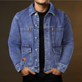 Veste en jean homme coupe ajustée, poches poitrine, trois coloris, bleu