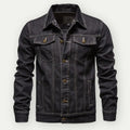 Veste en jean homme coupe trucker, taille et poignets réglables, noir