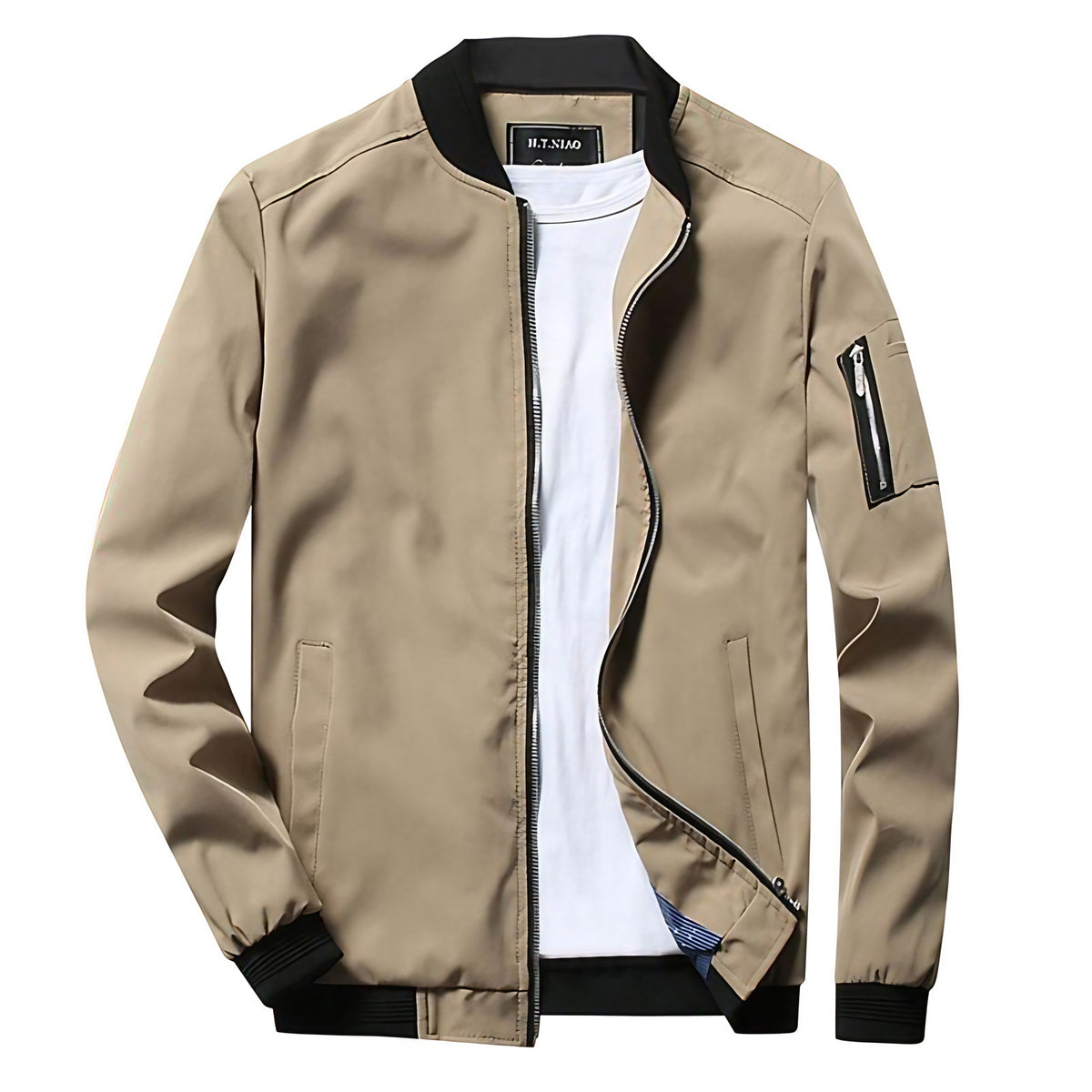 Veste légère homme pour l'été, coupe ajustée, cinq coloris, kaki