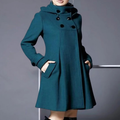Veste d'hiver femme à poches latérales, trois coloris, vert foncé