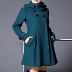 Veste d'hiver femme à poches latérales, trois coloris, vert foncé