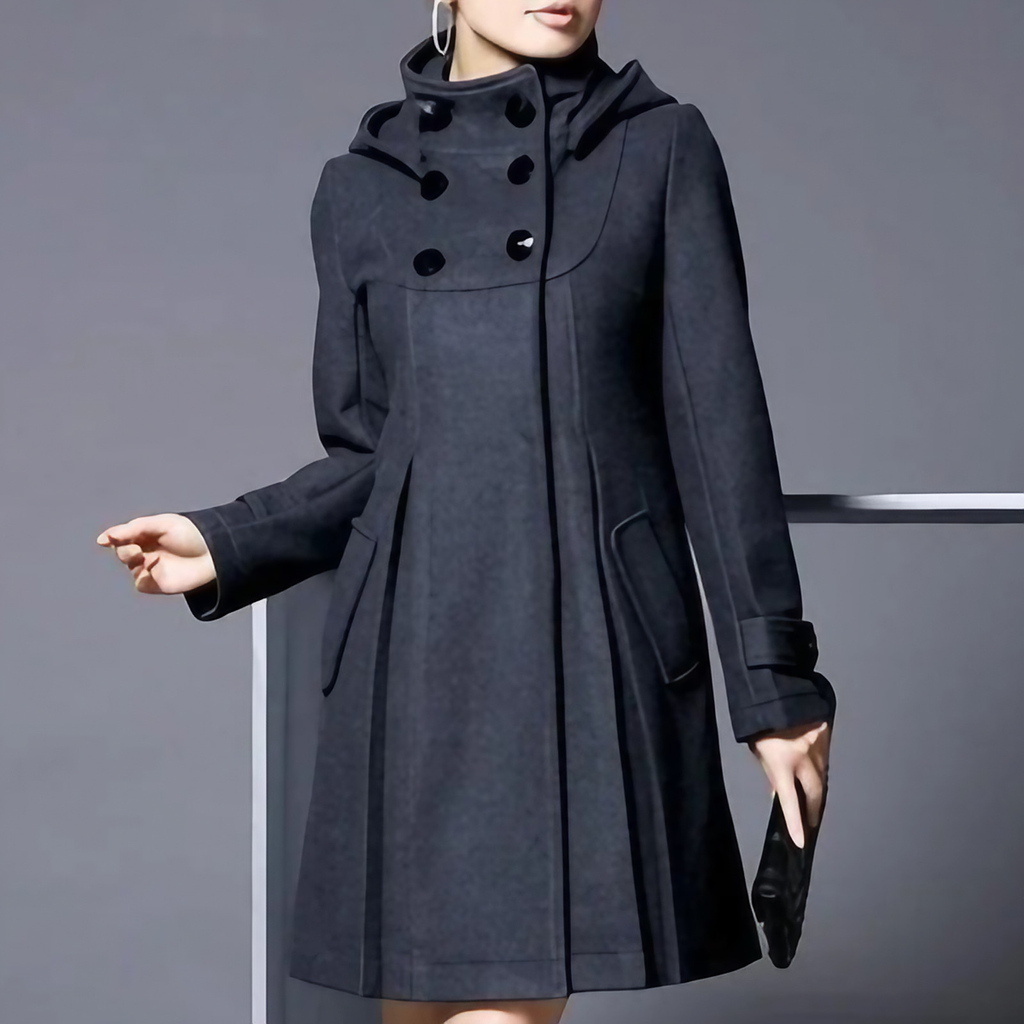 Veste d'hiver femme à poches latérales, trois coloris, gris